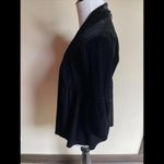 Michael Stars  Black Luxe Velvet Open Front Bell Sleeve Jacket Top‎ One Size Photo 3