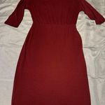 Red Off the Shoulder Dolman Sleeve Midi Dress Size L Photo 0