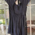 Fun 2 fun blue patterned cutout open back romper with tie Photo 12