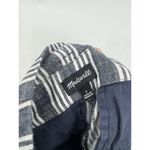 Madewell Linen Blend Paper bag Waist High Rise Trousers Pants Blue White Size 2 Photo 3