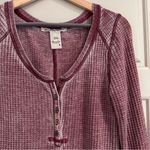 American Rag Waffle Knit Burnout Henley Size Small Photo 1