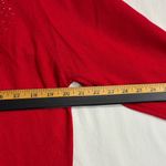 Cathy Daniels  Sweater Womens L Red Beaded Lightweight 3/4 Sleeve Holiday Party Photo 4