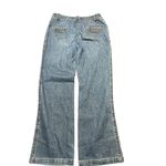 Girdear Straight Leg Jeans Faux Flap Front Pockets 2 Buttons Size 5 Blue Photo 3