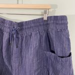 Athleta Women's Blue Cabo 100% Linen Textured 4" Pull On Shorts Size 24 Photo 1