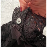 J.Crew  Mockneck Floral Lace Eyelash Hem Bow Accent Top Black Sz 8 Photo 7