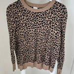 A New Day  Women’s Animal Print Crewneck Sweater - Brown and Black Size Large Photo 0