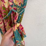 Fig & Flower Boho Floral V Neck Tiered Maxi Dress Size Small Red Photo 5