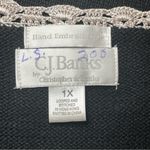 cj banks Hand Embroidered Plus Palm Tree Short Sleeve Sweater 1X Coastal Beach Photo 5