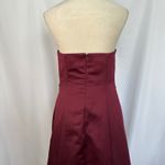 David's Bridal  Strapless‎ Bridesmaid Dress Formal Gown Rhinestone Burgundy 10 Photo 6