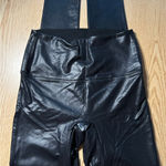 New Women’s Jane & Bleecker Faux Leather Look Leggings Black Large 12” Waist Photo 0