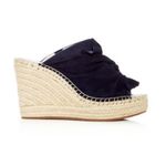 Kenneth Cole Suede Espadrille Wedge Slide Sandals Size 6.5 M Navy Coastal Boho Photo 1