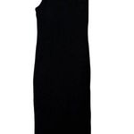 ZARA Ribbed One Shoulder Bodycon Midi Dress Stretch Slimming Small Black #3675 Photo 0