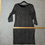 Jessica Howard Dress Womens 10 Black Houndstooth Glitter Knit Shift Dress NEW Photo 6