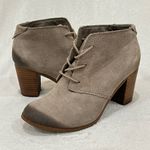 Toms  Tan Lunata Suede Lace-Up Heeled Booties Size 7 Photo 2