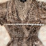 Lulus Lulu’s Hot Take Light Beige Leopard Print Sheer Wrap Top Size Small Photo 7