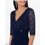 Betsy and Adam  Women's Lace-Top Waterfall-Detail Gown Size 14W Photo 6