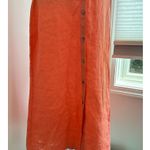 Theory Mermaid Linen Shirtdress Bright Coral Size 6 NWT Resort Quiet Luxury Photo 3