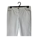 Escada Pants Women Medium White Tapered Ankle Luxury Preppy Career Casual Photo 5