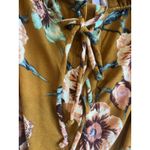 Xhilaration Xhileration FLORAL ROMPER Size Small Mustard Yellow LACE UP FRONT Short Sleeve Photo 4