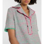 Etro Collared Shirt Dress in Green Pink 38 New Womens Tweed Boucle Mini Size undefined Photo 14