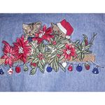 Bobbie Brooks Denim Embroidered‎ Floral Button Up Shirt Size Medium Blue Photo 1