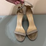 Stuart Weitzman  Women's Nearly Nude Ankle Strap Sandals Silver Gold Wedding Photo 2