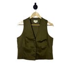 Anthropologie Maeve by Sleeveless V-Neck Vest in Olive Green Size 12 Photo 2