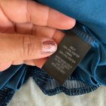 Lulus Women's Wow Factor Blue Metallic Surplice Romper Long Sleeve Size Medium Photo 4