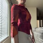 wilson's leather Vintage  Suede Patchwork Leather Jacket Zip Front Sz L Red Orange Photo 1