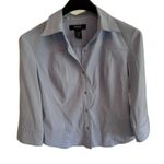 EXPRESS | Stretch Button Down Denim Color 3/4 Sleeve Blouse Size 5/6 Photo 3