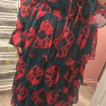 Dark Green & Hot Pink Printed Dresss Photo 6