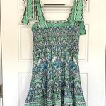 Shoshanna Raleigh Tiered Square-Neck Mini Dress, Mint Green | Size 2 Photo 3