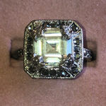 Size 7 Vintage Silver Tone Dark Gray CZ Princess Cut CZ Ring Photo 5