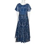 Mac Duggal  Navy Embellished Illusion Butterfly Sleeve A-Line Gown Women’s Sz 8 Photo 6