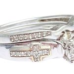 Bridal Set Wedding Engagement Cross Round Diamond Ring Sz 6.75 Photo 1