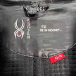 Spyder  Women's XL Black Hooded Rain Trench Coat Faux Leather Accents Winter Fall Photo 2