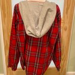 Flannel Jacket With Hood Size XL Red Photo 1