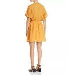 Scotch & Soda  Women's Ruffled Swiss Dot Mini Dress Sheer‎ Yellow Size Medium Photo 1