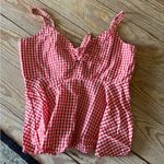 VERO MODA  Red Gingham Women's Top size Large Photo 0
