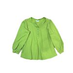 LC Lauren Conrad  Top Size XL Green Long Sleeve Henley Women's Photo 5
