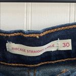 Levi's LEVI’S Ribcage Straight Ankle Jeans Button Fly High Rise Dark Distressed Size 30 Photo 8