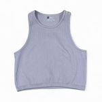 Purple ribbed athletic cropped tank top Size M Photo 1