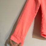 Frank & Eileen  Barry Famous Denim Button Down Distressed Shirt Neon Watermelon Photo 4