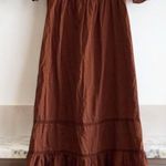 Reformation Bekkah Crocheted Lace Trim Organic Cotton Midi Dress in Cinnamon XS Photo 10