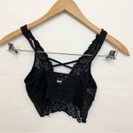 PINK - Victoria's Secret Victoria’s Secret PINK strappy lace black floral bralette bra Photo 2
