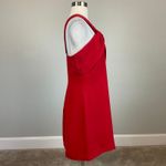 Halston Heritage Halston One Shoulder Regina Mini Sheath Holiday Party Cocktail Dress Red Size 16 Photo 3