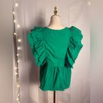 Ces Femme Green Ruffled Blouse Photo 2