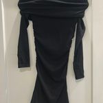 ZARA  Bodycon Off-The-Shoulder Black Dress Photo 3