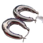 Sterling Silver 925  Lavender Crystal Hoop Earrings Photo 6