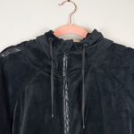 Blanc Noir Interpol Hooded Track Jacket Black Velvet Velour Size Medium Photo 6